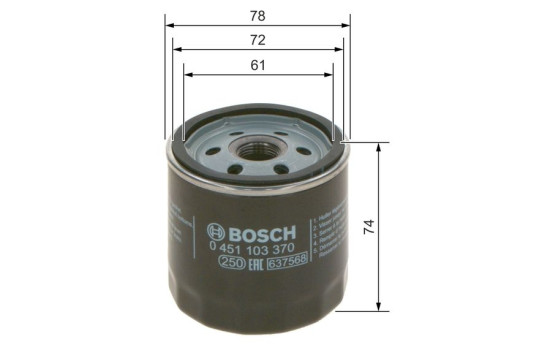 Filtro de aceite P3370 Bosch, Imagen 3