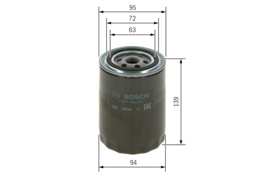 Filtro de aceite P4063 Bosch