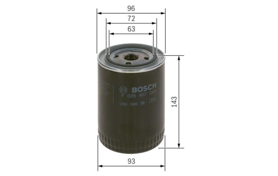 Filtro de aceite P7083 Bosch, Imagen 2