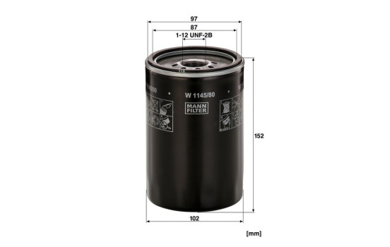 Filtro de aceite W 1145/80 MANN-FILTER, Imagen 4