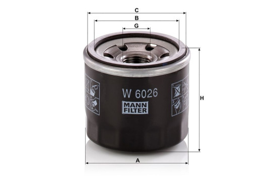 Filtro de aceite W 6026 MANN-FILTER, Imagen 3