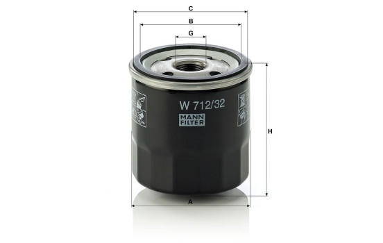 Filtro de aceite W 712/32 MANN-FILTER, Imagen 3