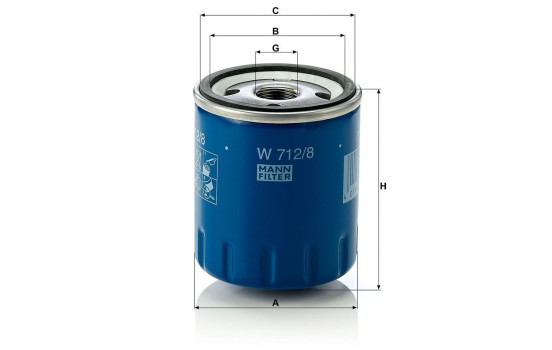 Filtro de aceite W 712/8 MANN-FILTER, Imagen 2