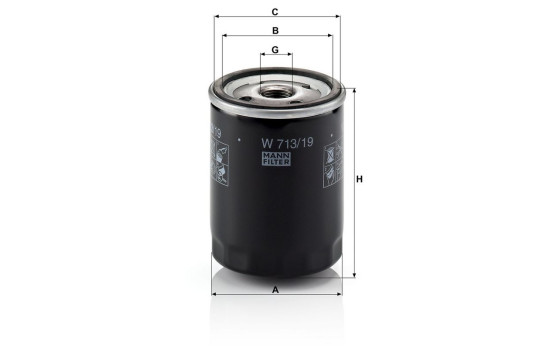 Filtro de aceite W 713/19 Mann, Imagen 3