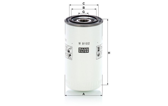 Filtro de aceite W 9102 MANN-FILTER, Imagen 2