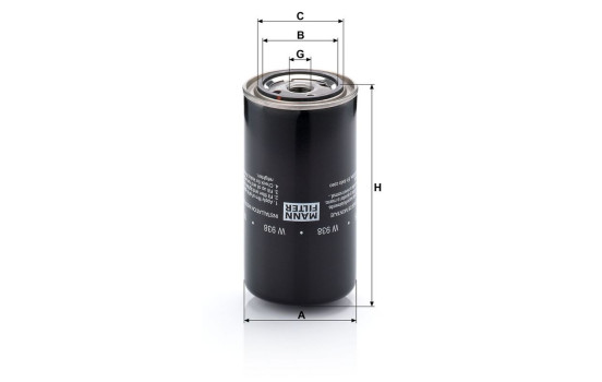 Filtro de aceite W 938 Mann, Imagen 3