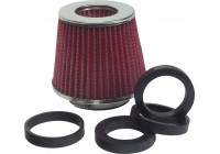 Filtro de aire universal cónico - incluye 6 anillos adaptadores
