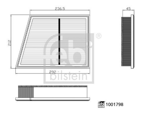 Filtro de aire 1001798 FEBI