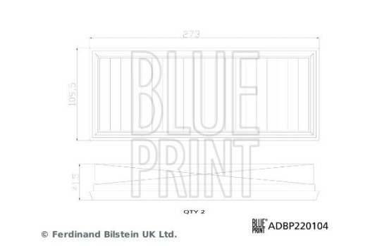 juego de filtros de aire ADBP220104 Blue Print, Imagen 3