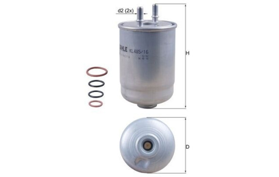 Filtro de combustible KL 485/16D Mahle