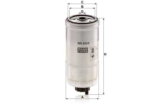 Filtro de combustible WK853/8 Mann, Imagen 3