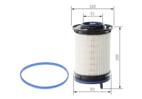 CARTUCHO DE FILTRO DE COMBUSTIBLE N2207 Bosch