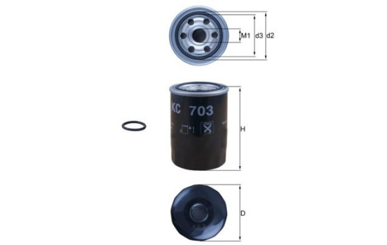 Filtro de combustible KC 703D Mahle