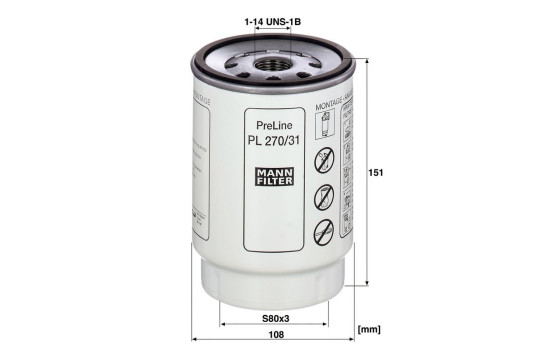 Filtro de combustible PL 270/31 z MANN-FILTER, Imagen 2