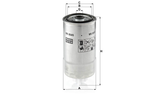 Filtro de combustible WK 854/5 Mann, Imagen 2
