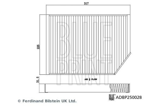 Filtro interior ADBP250028 Blue Print, Imagen 3