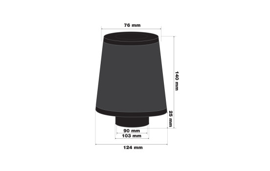 Filtro de aire de espuma universal Simoni Racing cónico 124/76 mm (incl. 3 anillos adaptadores), Imagen 5