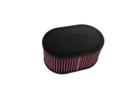 Filtro de aire universal K&N ovalado de 54 mm de doble puerto, 159 mm x 102 mm de diámetro, 76 mm de altura (RU-3