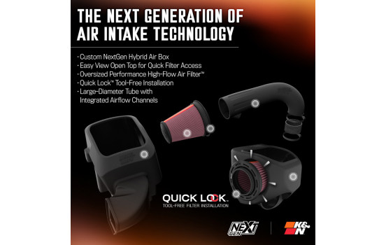 Admisión de aire frío K&N NextGen compatible con RAM 1500/2500/3500 2009-2018 y 1500 Classic 2019-2024 5.7L 50-1561 K&N, Imagen 6
