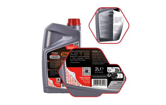 Aceite para caja de cambios Kennol Easystick 75W-FE 2L, Imagen 3