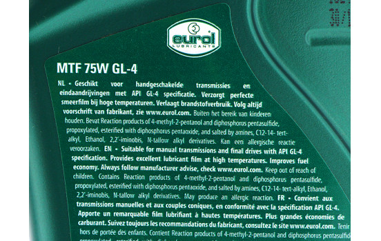 Aceite para caja de cambios Eurol MTF GL-4 75W 1L, Imagen 3