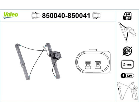 Fönsterhiss 850040 Valeo, bild 3