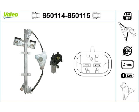 Fönsterhiss 850114 Valeo, bild 3