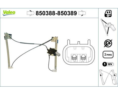 Fönsterhiss 850388 Valeo, bild 3