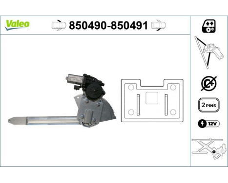 Fönsterhiss 850490 Valeo, bild 3