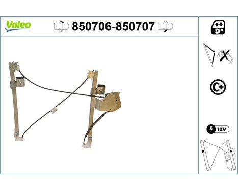 Fönsterhiss 850707 Valeo, bild 2