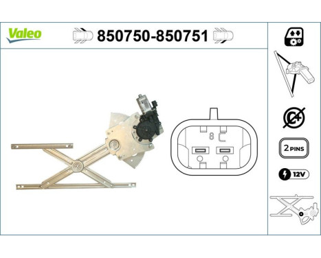 Fönsterhiss 850750 Valeo, bild 2