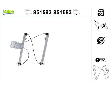 Fönsterkontrollmekanism 851582 Valeo, bild 2