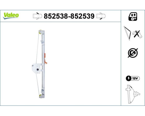 Fönsterkontrollmekanism 852538 Valeo, bild 2