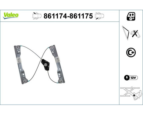 Fönsterkontrollmekanism 861175 Valeo