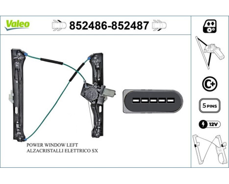 Fönsterregulator 852486 Valeo, bild 3