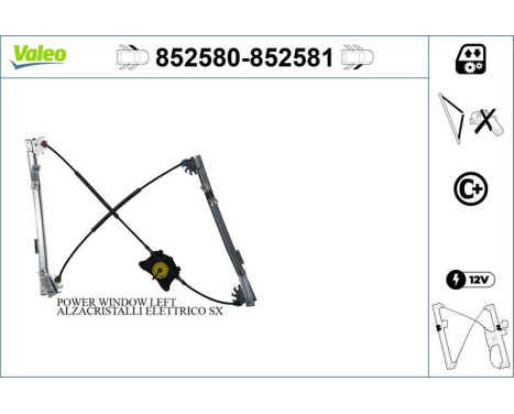 Fönsterregulator 852580 Valeo, bild 2