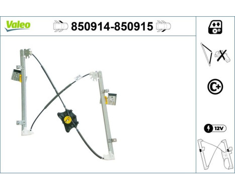 Fönsterregulatormekanism 850914 Valeo, bild 2