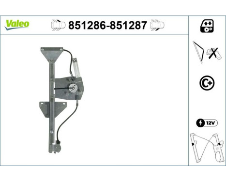 Fönsterregulatormekanism 851286 Valeo, bild 2