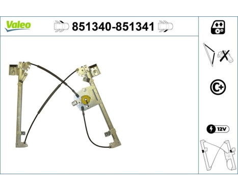 Fönsterregulatormekanism 851340 Valeo, bild 2