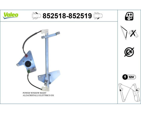 Fönsterregulatormekanism 852518 Valeo, bild 2