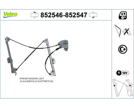 Fönsterregulatormekanism 852546 Valeo, bild 2