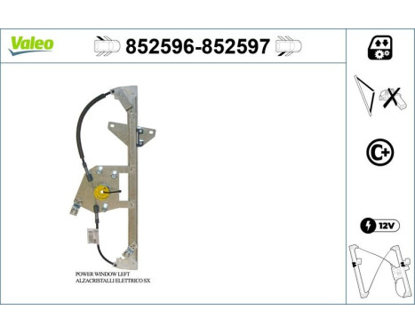 Fönsterregulatormekanism 852596 Valeo, bild 2
