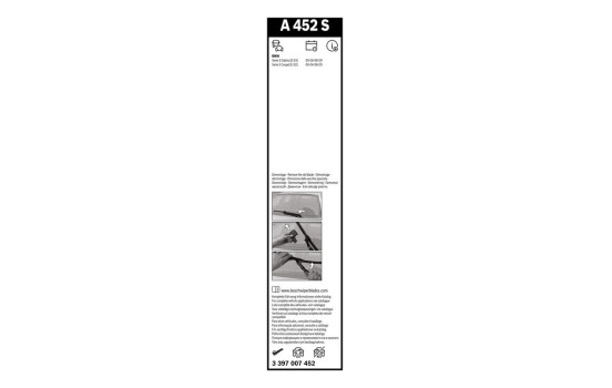 Bosch Aerotwin A452S torkarblad - Längd: 600/450 mm - uppsättning torkarblad fram, bild 14