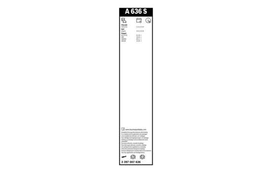 Bosch Aerotwin A636S torkarblad - Längd: 650/650 mm - uppsättning torkarblad fram, bild 14