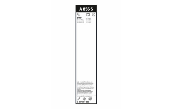 Bosch Aerotwin A856S torkarblad - Längd: 450/475 mm - uppsättning torkarblad fram, bild 12