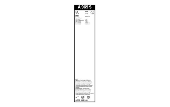 Bosch Aerotwin A969S torkarblad - Längd: 550/550 mm - uppsättning torkarblad fram, bild 10