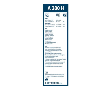 Bosch bakre torkare A280H - Längd: 280 mm - bakre torkarblad, bild 9