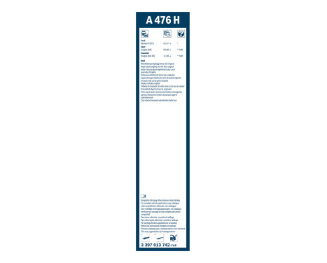 Bosch bakre torkare A476H - Längd: 475 mm - bakre torkarblad, bild 3