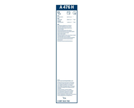 Bosch bakre torkare A476H - Längd: 475 mm - bakre torkarblad, bild 10
