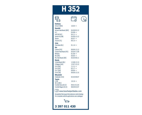 Bosch bakre torkare H352 - Längd: 350 mm - bakre torkarblad, bild 10